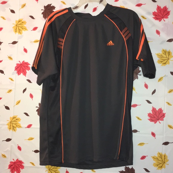 Adidas Shirt Orange And Gray Jersey Men - Picture 1 of 8